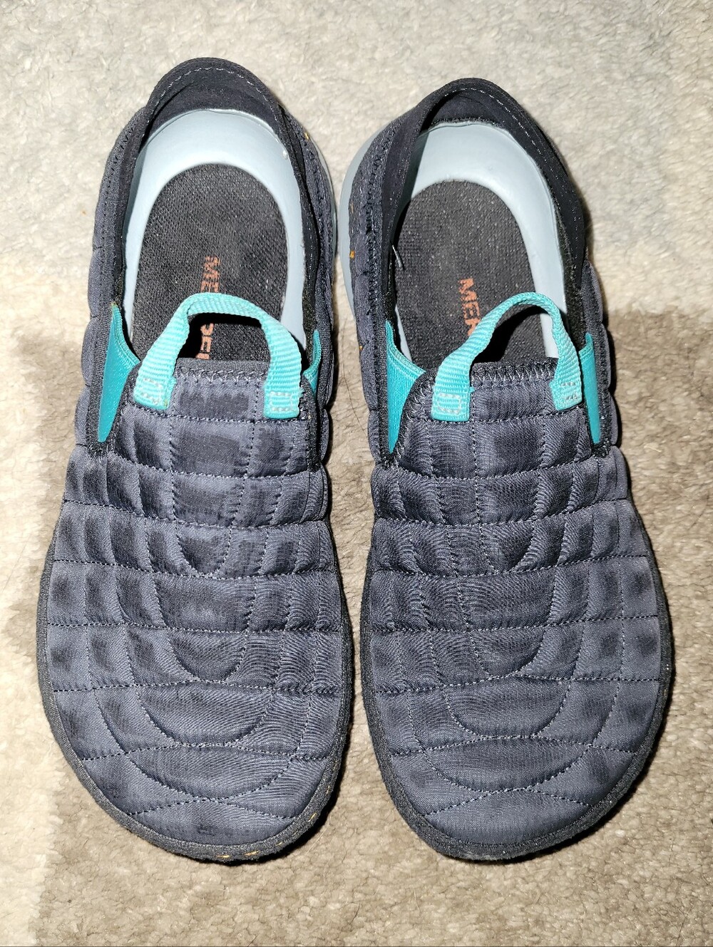 Merrell Hut Moc Slip On Blue Quilted Nylon J62340 Womens SZ 7
